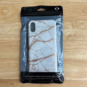 Casely iPhone XR Case Lavender Gray/Rose Gold Marble NEW
